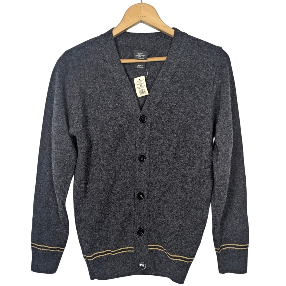 Harry Potter Universal Studios Hufflepuff Wool Cardigan Grey XS NWT